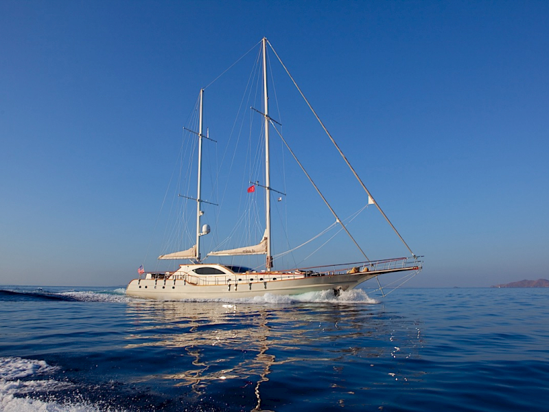 Luxury charter sailing yacht Miss B cruising in Turkey and Greece  with Contact Yachts