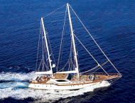 Luxury charter sailing yacht Miss B cruising in Turkey and Greece  with Contact Yachts