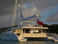Luxury catamaran yacht AKASHA cruising in Caribbean with Contact Yachts