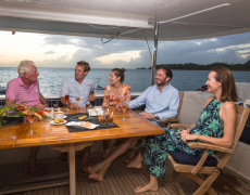 Luxury catamaran yacht AKASHA cruising in Caribbean with Contact Yachts