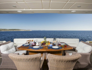Luxury motor yacht DAY OFF cruising in Greece with Contact Yachts