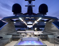 FX 38 Super Luxury Motor Yacht in Santorini | Unique Design, Jacuzzi, Water Toys